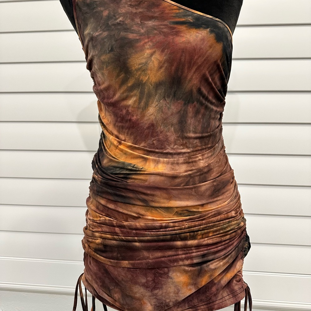 Tie-Dye One-Shoulder Dress - Picture 2 of 5